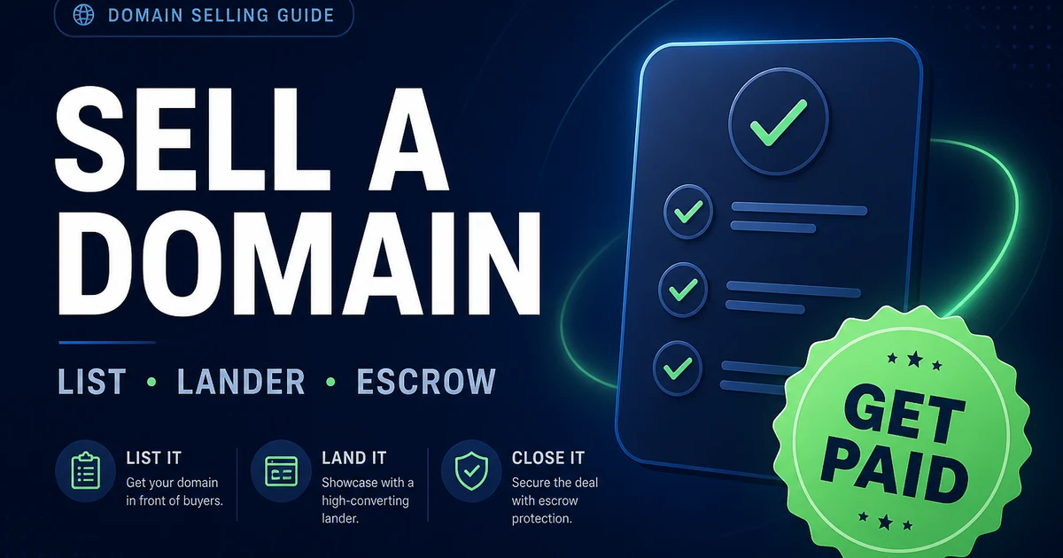 How to Sell a Domain Name in 2026: Full Path