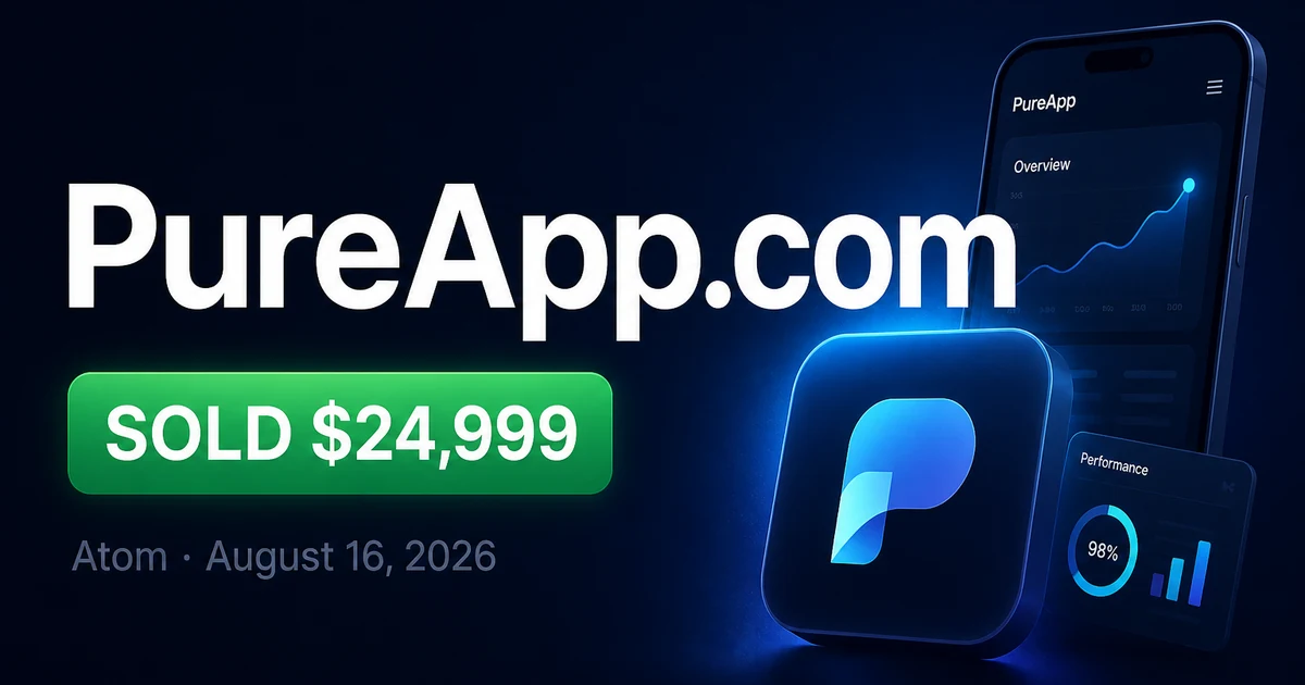 PureApp at $24,999: Two-Word Startup .com