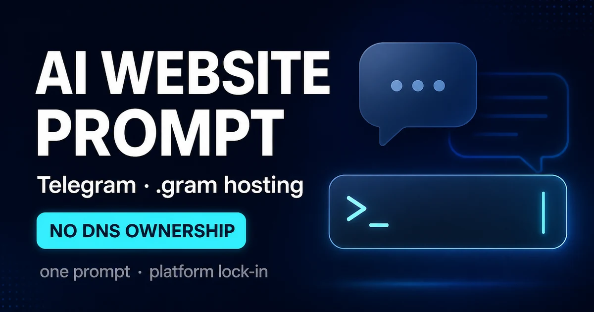Telegram AI Website Prompt on .gram: Hosting Without DNS