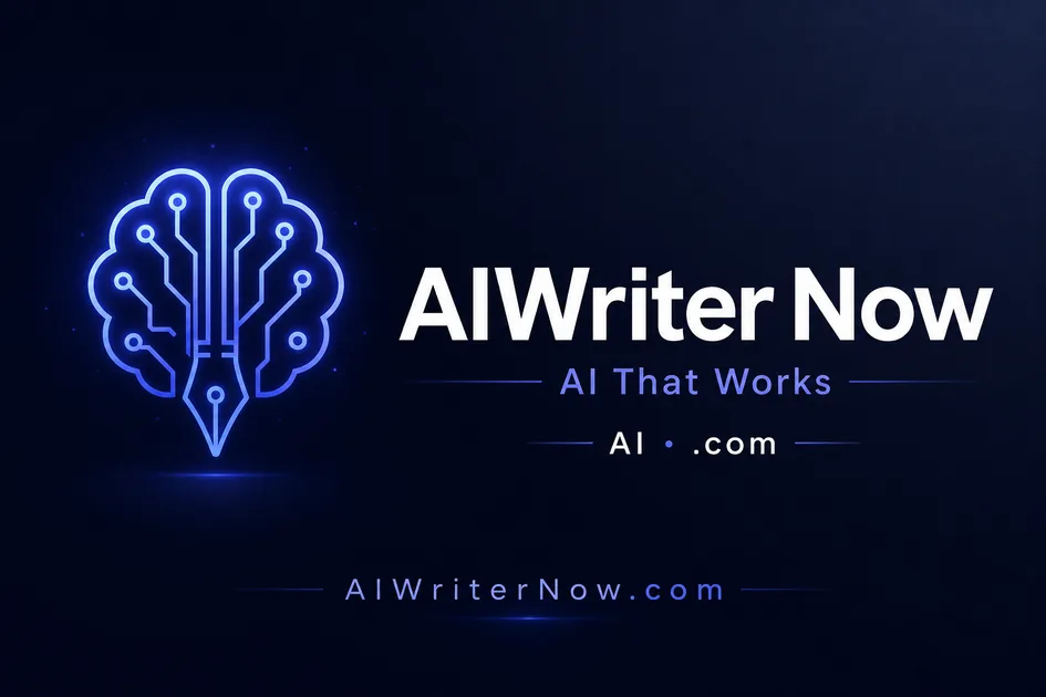 AIWriterNow.com premium brand identity — also known as AIWriterNow, A I Writer Now, AIWriterNow.com