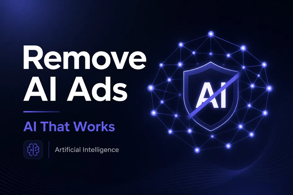 RemoveAiAds.com premium brand identity — also known as RemoveAiAds, Remove Ai Ads, RemoveAiAds.com